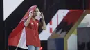 Ridel Yesaya Sumarandak melakukan selebrasi usai menjuarai  E-Sports dari nomor Clash Royale di BritAma Arena, Jakarta, Senin, (27/8/2018). Ridel mencatat rekor sebagai peraih medali emas termuda di Asian Games 2018. (Bola.com/Vascal Sapta Hadi)