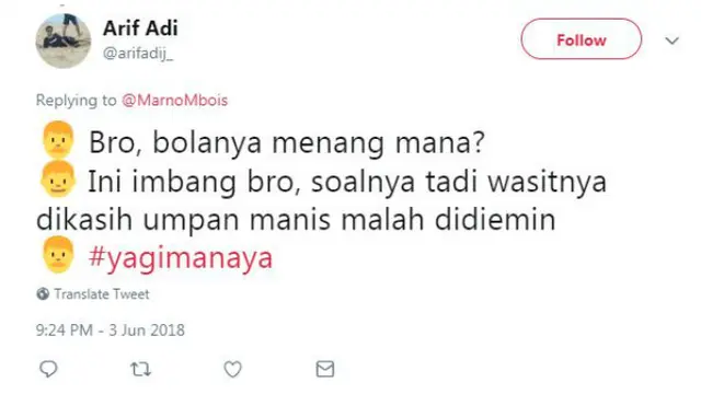 Salah satu obrolan lucu di Twitter adalah obrolan-obrolan kocak 'ya gimana ya' ini.