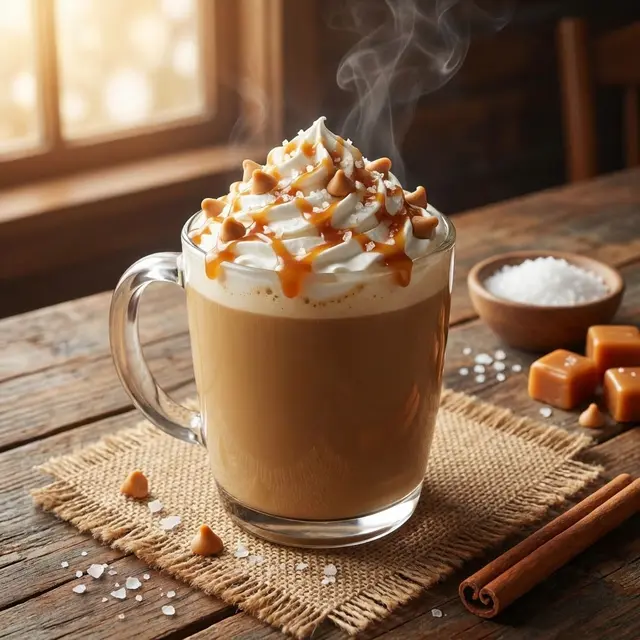 Ilustrasi Butterscotch Sea Salt Latte