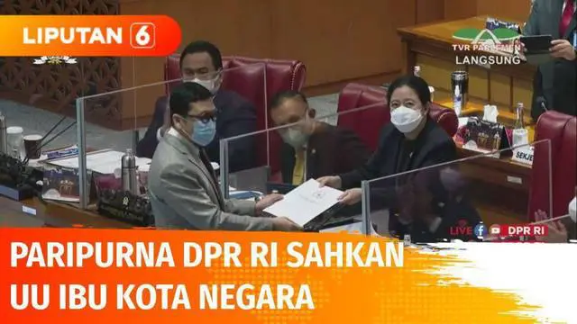 DPR RI mengesahkan RUU Ibu Kota Negara menjadi Undang-Undang dalam rapat Paripurna. Pembangunan Ibu Kota Negara akan dimulai tahun ini dengan menggunakan anggaran dana Pemulihan Ekonomi Nasional 2022.