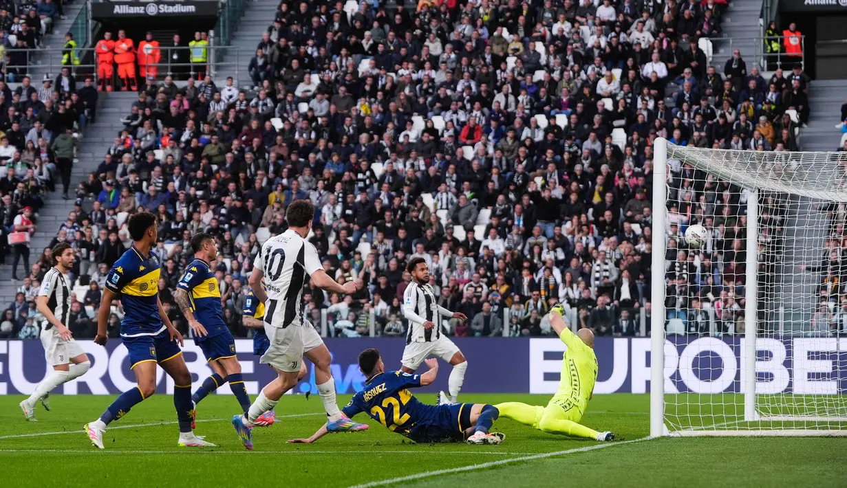 Kemenangan ini membuat Juventus kembali ke jalur kemenangan. Sebelumnya, Juventus menelan dua kekalahan beruntun saat takluk 0-4 dari Atalanta dan 3-0 dari Fiorentina. (Fabio Ferrari/LaPresse via AP)