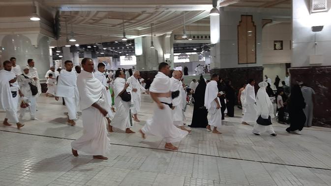 Jemaah haji Indonesia mulai diberangkatkan menuju Arafah untuk melaksanakan wukuf pada Jumat (9/8/2019) ini. Bahauddin/MCH