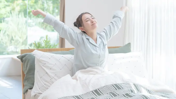 bangun tidur dalam keadaan segar