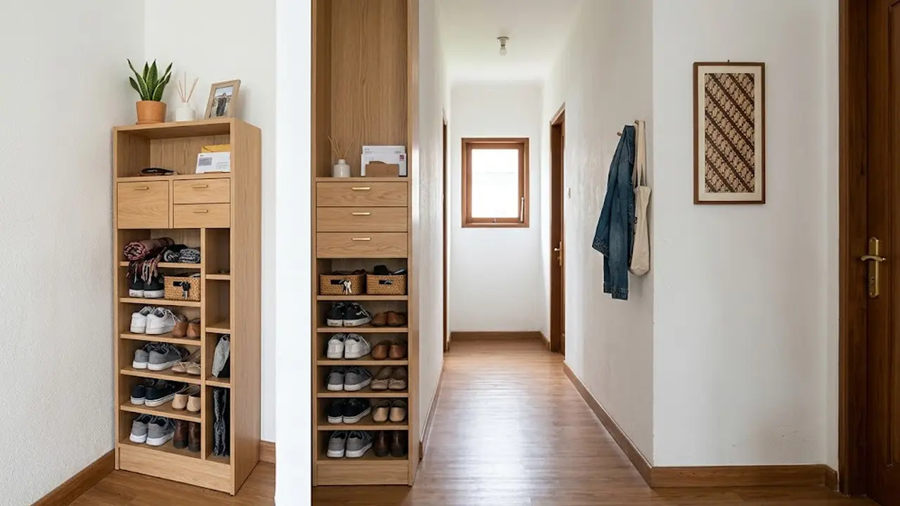 Lemari Tipis untuk Koridor Rumah yang Sempit (AI Generated)