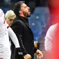 Pelatih AC Milan, Gennaro Gattuso  berteriak usai pertandingan mlewan Genoa pada lanjutan Liga Serie A Italia di Stadion Luigi Ferraris di Genoa, (11/3).  Milan menang 1-0 atas Genoa. (Simone Arveda/ANSA via AP)