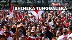 Sekitar 100 ribu orang mengikuti parade Bhineka Tunggal Ika yang berlangsung di Bundaran Patung Kuda, Jakarta Pusat, Sabtu (19/11/2016).