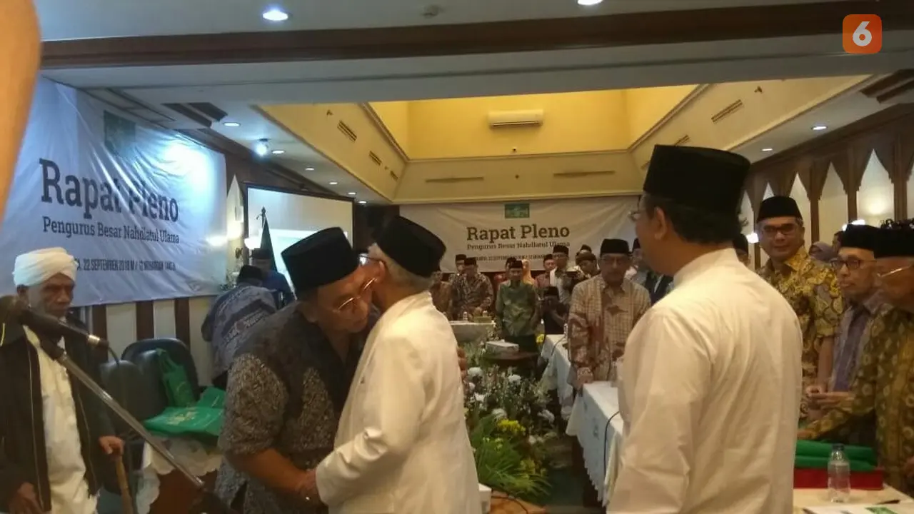 Ma'ruf Amin Resmi Mundur dari Rais Aam PBNU. (Liputan6.com/Nafiysul Qodar)