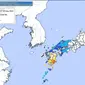 Gempa bumi Jepang terkini. (Japan Meterological Agency)