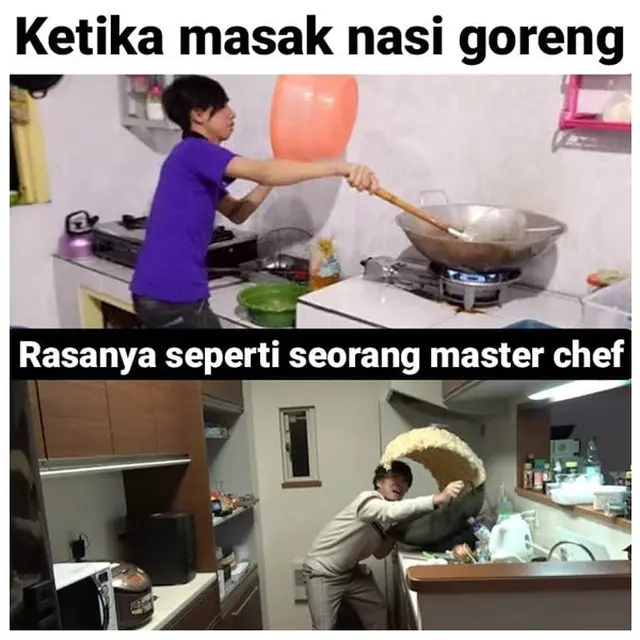 7 Meme Ekspektasi Realita Masak Seperti Koki Handal Ini Bikin Geleng Kepala