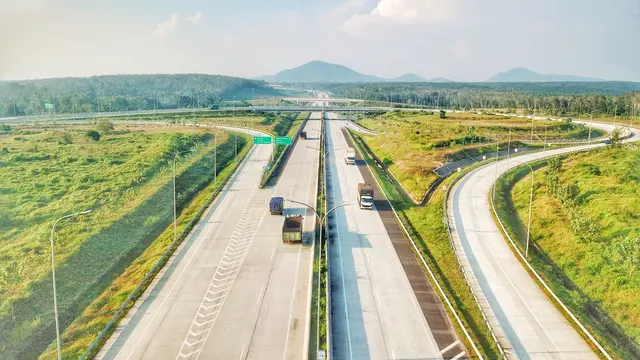 Simpang susun strategis di ruas Jalan Tol Trans Sumatra untuk peningkatan akses dan konektivitas bagi wilayah sekitarnya. (Dok INA)