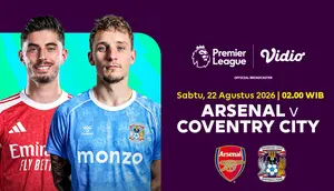 Nonton Arsenal vs Coventry City - Liga Inggris 2026/27: Duel Taktik Arteta vs Lampard di Vidio