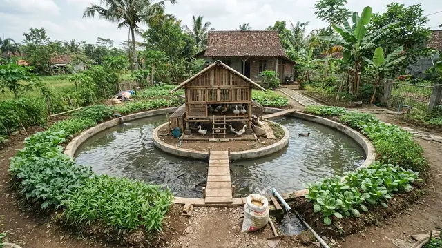 Ide Tata Letak Kolam Lele dan Kandang Bebek