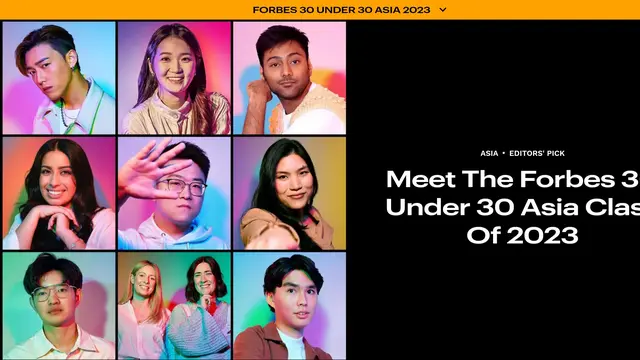 Forbes kembali mengumumkan sejumlah talenta yang masuk daftar Forbes 30 Under 30 Asia 2023.