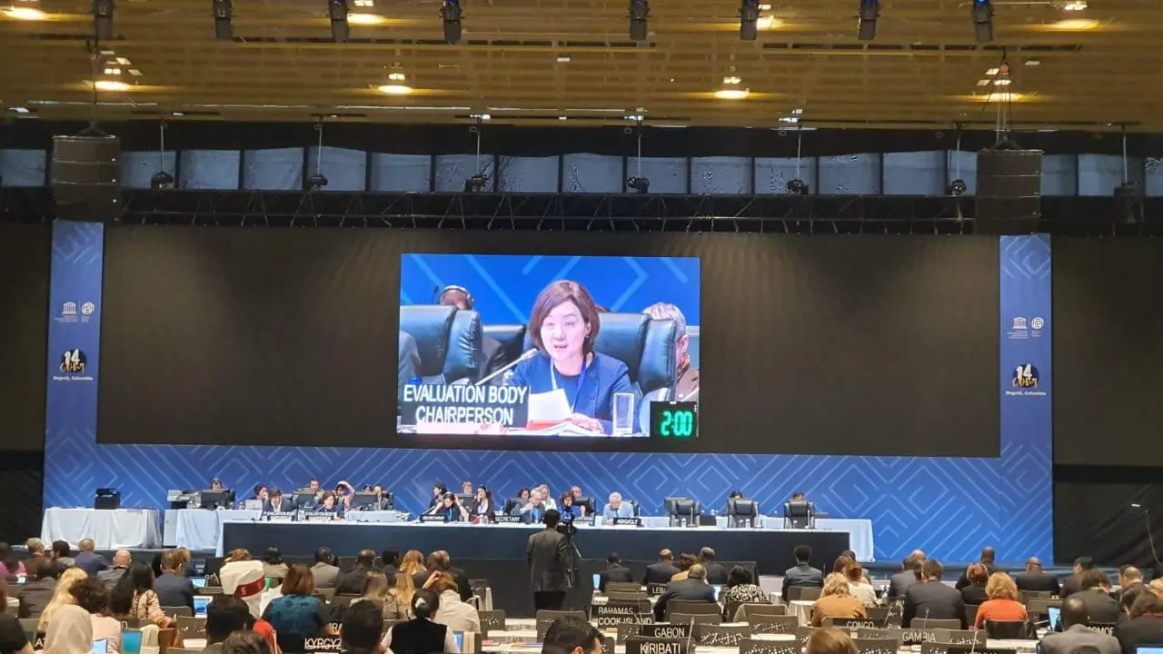 Sidang ke-14 Komite Warisan Budaya Takbenda UNESCO di Bogota, Kolombia, pada Kamis, 12 Desember 2019, menetapkan Pencak Silat ke dalam UNESCO Representative List of the Intangible Cultural Heritage of Humanity. (Dokumentasi Kemlu RI)