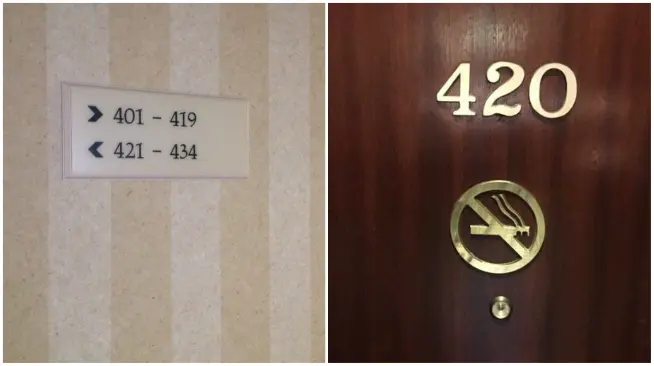 Sejumlah pelaku bisnis hotel berusaha menghindari adanya kamar 420 karena dikait-kaitkan dengan ganja dan hiruk pikuk. (Sumber ‏@ElHermanoAmigo dan ‏@miggalooch via Twitter)