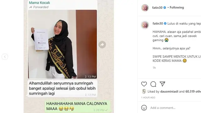 Fatin Shidqia (Foto: Instagram/@fatin30)