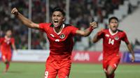 Penyerang Timnas Indonesia U-22, Ramadhan Sananta. (Bola.com/Abdul Aziz).