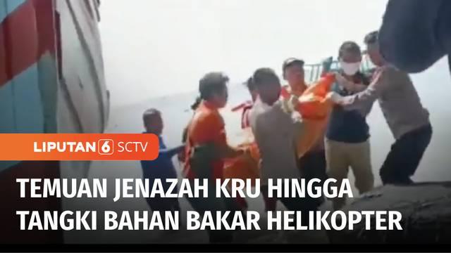 Tim SAR gabungan mengevakuasi jenazah satu dari empat orang kru helikopter nomor registrasi P-1103 yang terbang dari Pangkalan Bun, Kalimantan Selatan menuju Tanjung Pandan, Bangka Belitung di perairan Buku Limau, Manggar, Belitung Timur.