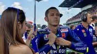 Pembalap Movistar Yamaha, Valentino Rossi jelang beraksi di MotoGP Thailand. (Twitter/Yamaha MotoGP)