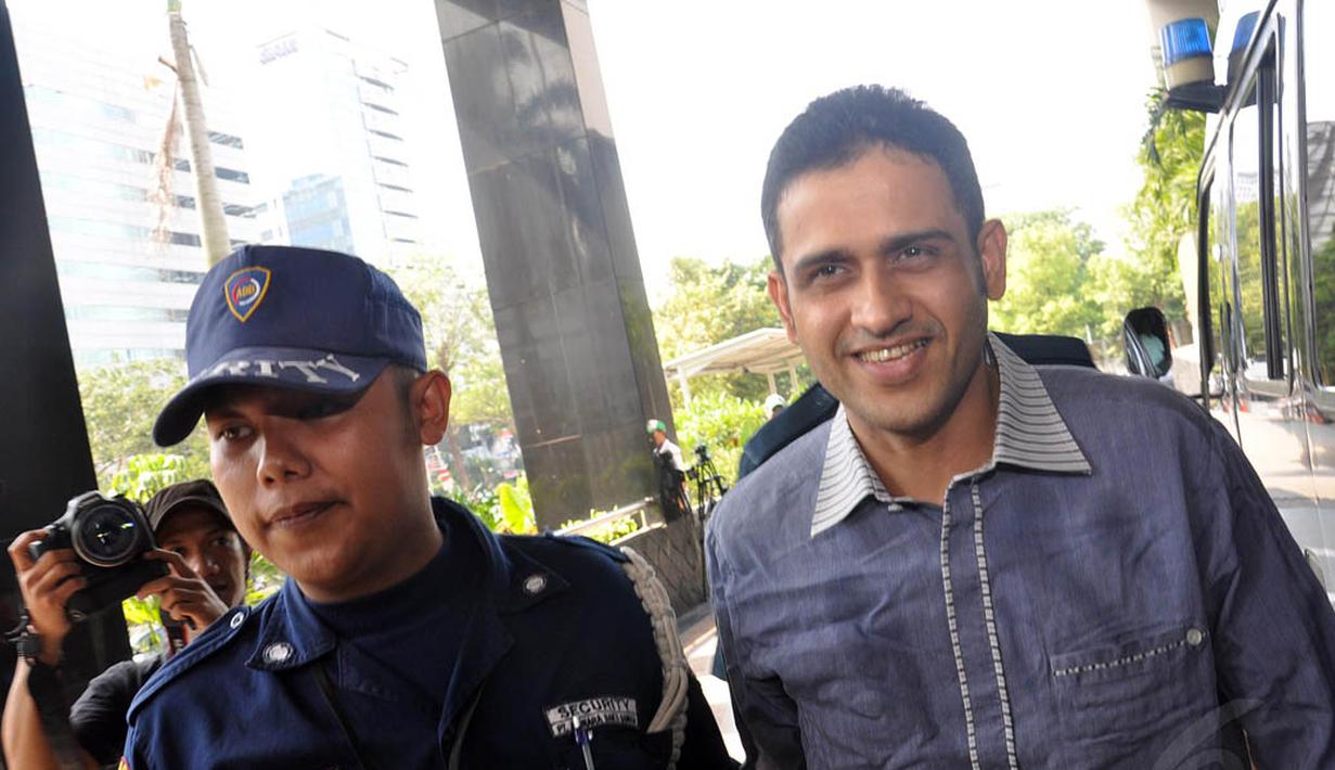 Mantan Bendahara Umum Partai Demokrat, Nazaruddin kembali menjalani pemeriksaan di KPK, Jakarta, (9/10/14). (Liputan6.com/Miftahul Hayat)  