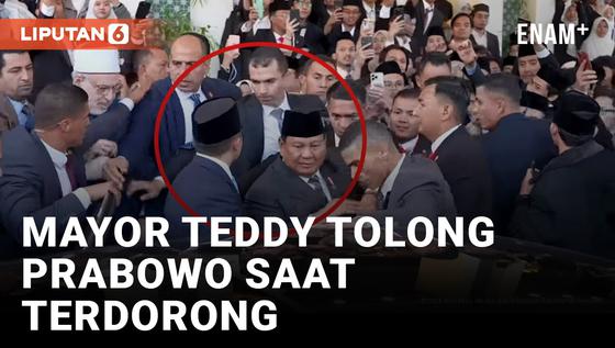 VIDEO: Aksi Sigap Mayor Teddy, Tanyakan Kondisi Prabowo saat Terdorong