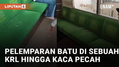 VIDEO: Viral Aksi Pelemparan Batu di Sebuah KRL Hingga Kaca Pecah