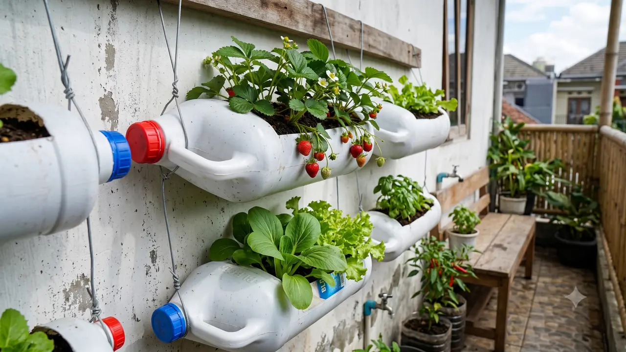 Cara Menyulap Sampah Plastik Rumah Tangga Menjadi Kebun Sayur Mini
