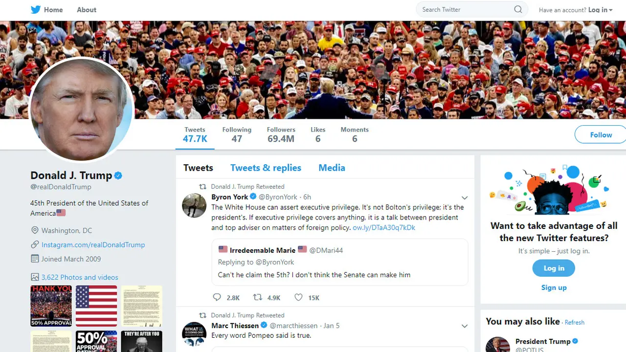 Akun Twitter Donald Trump