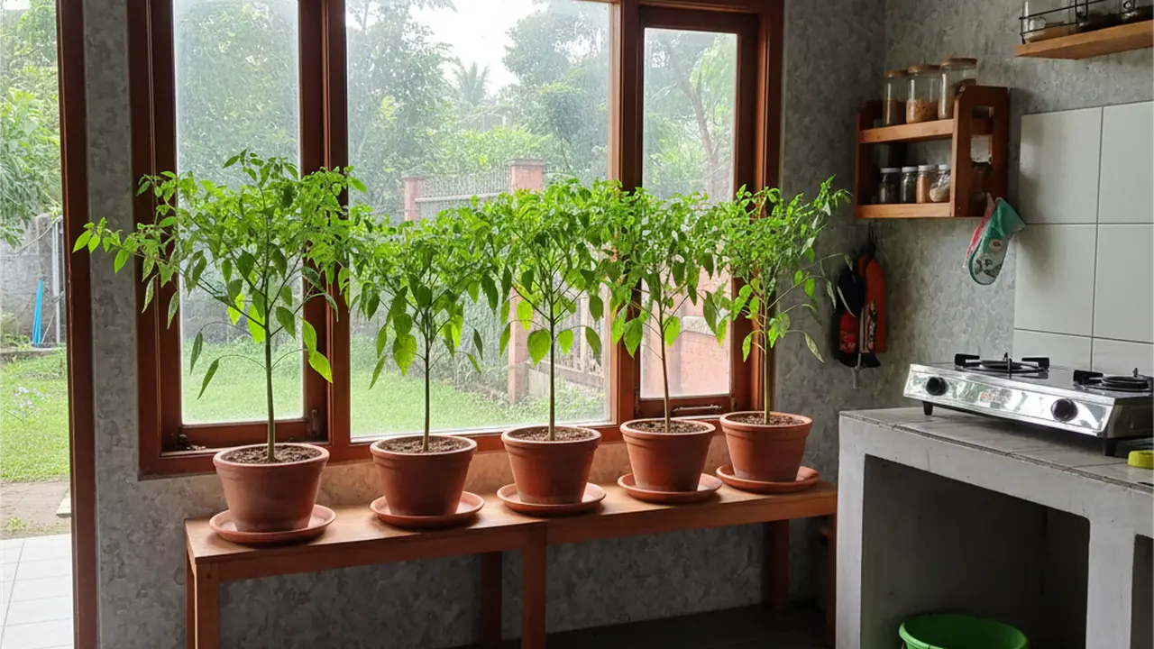 Ide Kebun Cabai Indoor Sederhana