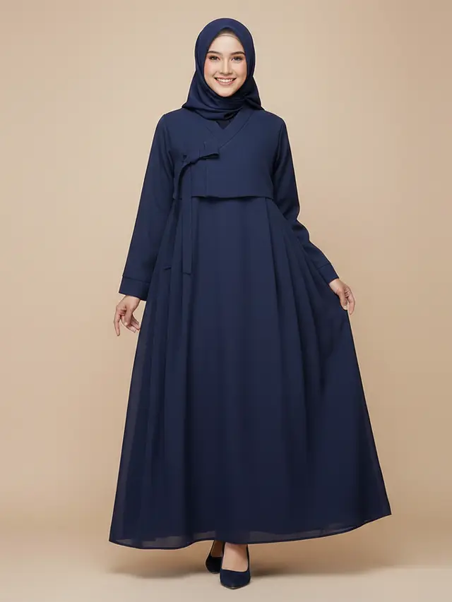 Model Gamis Hanbok Korea 2026 yang Syar'i. AI