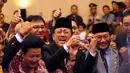 Kegembiraan terpancar di wajah Irman Gusman saat kembali terpilih sebagai Ketua DPD RI 2014-2019, Jakarta (2/10/2014). (Liputan6.com/Helmi Fithriansyah)
