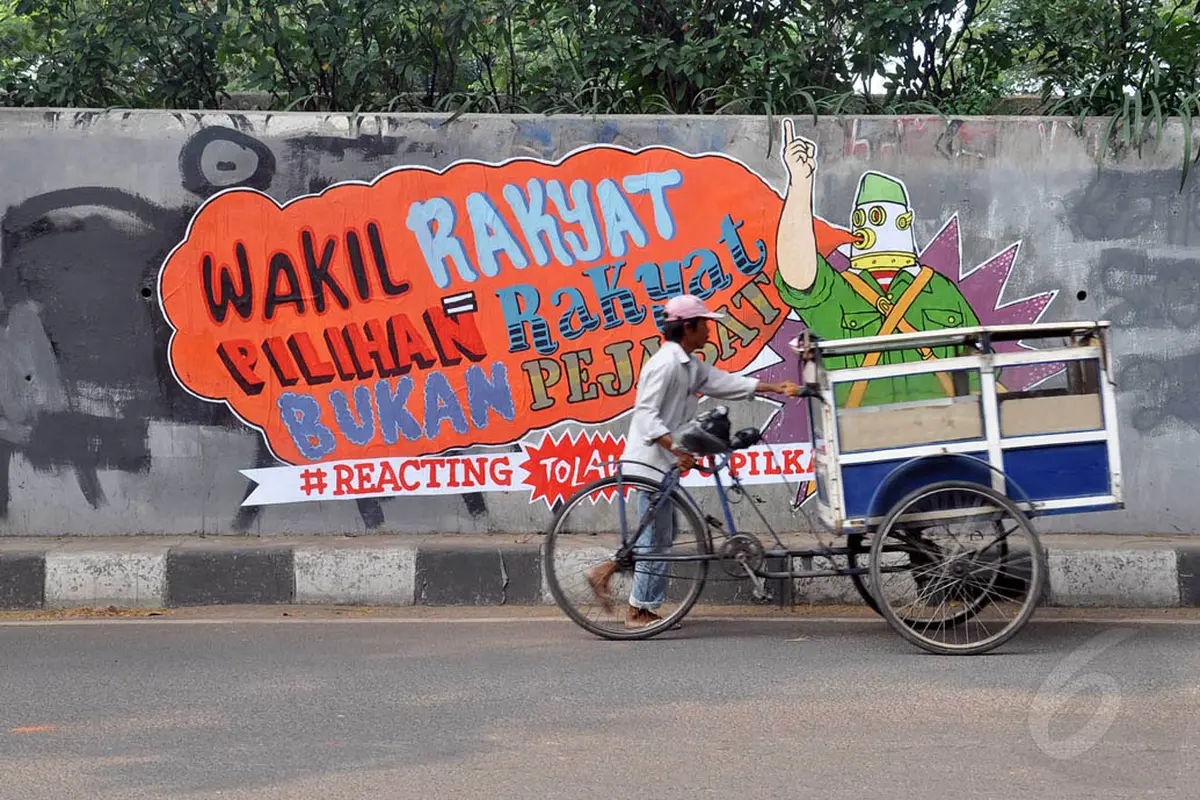 Mural Penolakan Pilkada Melalui DPRD