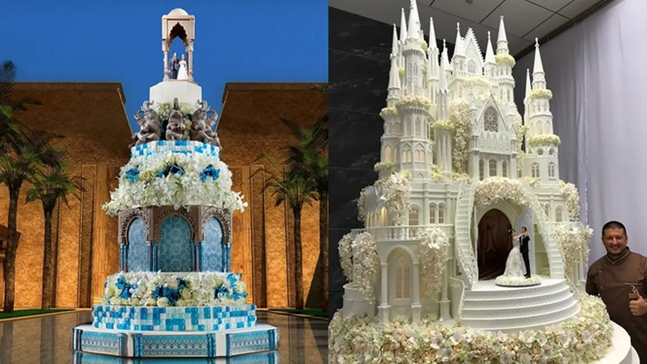 Sulit Dipercaya, 6 Potret Kue Pernikahan Ini Terlihat Megah Bak Istana