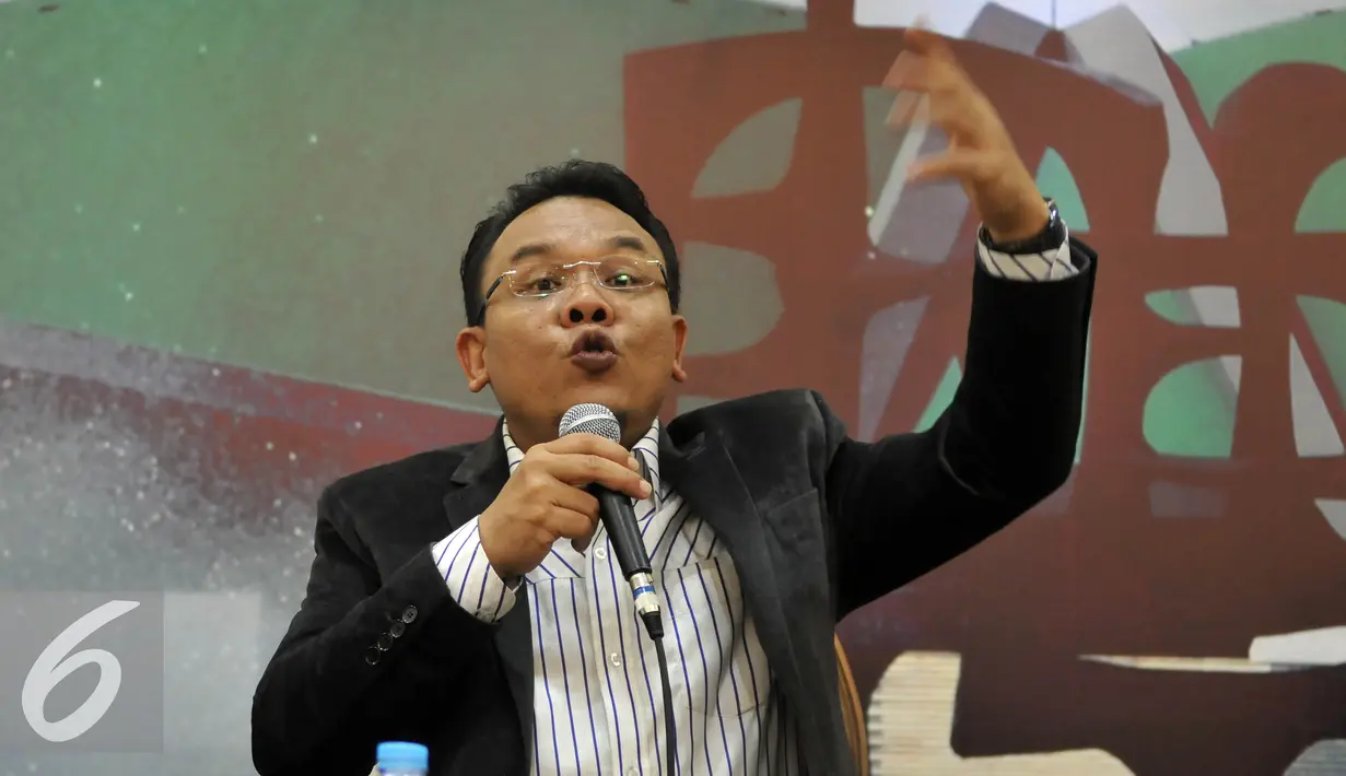 Ketua Komisi VIII DPR Saleh Partaonan Daulay saat diskusi 'Kebiri dan Hukuman Mati', Jakarta, Kamis (12/5). Hukuman kebiri jadi salah satu opsi pemerintah dalam mencanangkan Perppu soal perlindungan kejahatan seksual anak.(Liputan6.com/Johan Tallo)