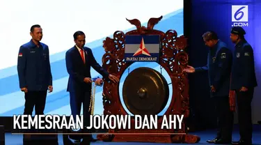 Presiden Joko Widodio atau Jokowi resmi membuka Rapimnas Partai Demokrat tahun 2018