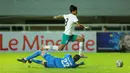 Usai mengalahkan Timnas Palestina U-17, Arkhan Kaka dkk sementara belum terkalahkan di fase kualifikasi dan memimpin klasemen sementara Grup B Kualifikasi Piala Asia U-17 2023. (Bola.com/M Iqbal Ichsan)