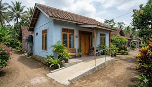 Desain Rumah Sederhana Rp50 Juta di Desa untuk Lansia yang Ramah Kursi Roda/AI