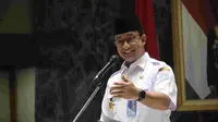 Gubernur DKI Anies Baswedan melepas petugas haji DKI Jakarta. (Liputan6.com/Nabila)