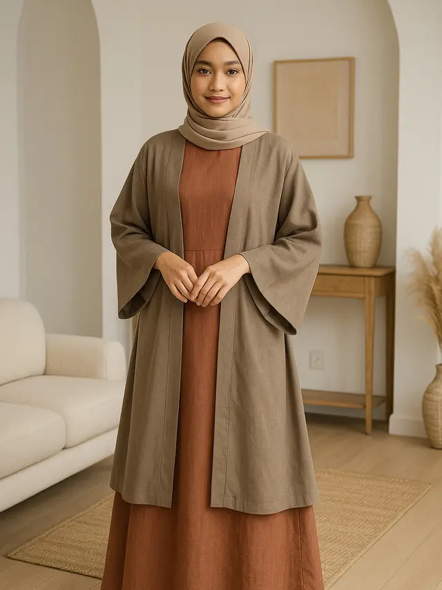 7 Gamis dengan Outer Kimono yang Anggun dan Modern, Cocok untuk Acara Formal hingga Santai