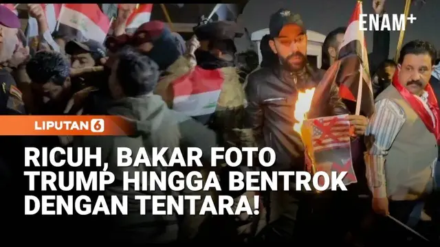 Ratusan Warga Irak Bakar Bendera AS, Protes Ancaman Trump