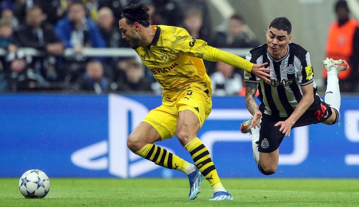 Dortmund sukses mengalahkan Newcastle dengan skor 1-0 pada laga matchday ketiga Liga Champions 2023/2024. (AP Photo/Scott Heppell)