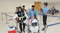 Bandara Internasional Jawa Barat Kertajati di Mahakengka resmi memberangkatkan calon jemaah haji pada 28 Mei 2023 malam menggunakan pesawat Saudi Arabian Airline jenis Airbus A 330-300. (Dok Kemenhub)