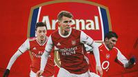Arsenal - Mesut Ozil, Martin Odegaard, Jose Antonio Reyes (Bola.com/Adreanus Titus)