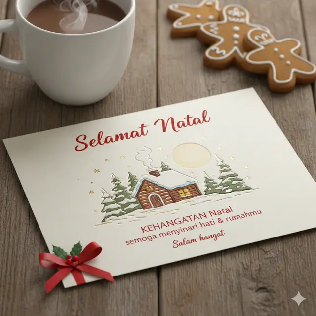 Contoh kartu ucapan natal (Foto: Gemini AI)