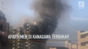 Kebakaran hebat melanda  apartemen di kota Kanagawa, Jepang.