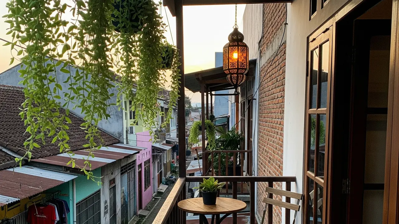 Inspirasi Rumah Estetik Sederhana 2 Lantai 5x8 di Gang