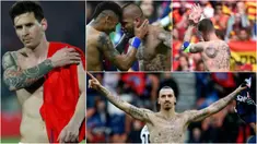 Berikut ini Lionel Messi dan enam pesepak bola yang memiliki beragam seni tato di tubuhnya