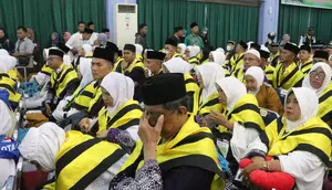 Ratusan Jemaah Calon haji dari Batam di berangkatkan. Foto: liputan6.com/ajang nurdin&nbsp;