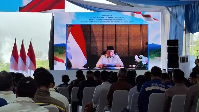 Presiden Prabowo meresmikan pembangunan dan peresmian 15 proyek energi terbarukan melalui video conference dari Bali, Kamis (26/6/2025).