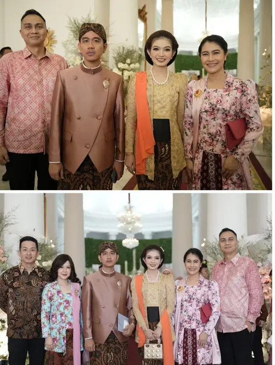 Penampilannya sebagai perempuan Jawa memang tak pernah gagal menarik perhatian. Selvi memadukan penampilannya dengan kain batik yang seragam dengan yang dikenakan Gibran sebagai rok. [Foto: Instagram/isyanabagoesoka]